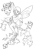 A coloring page of elves